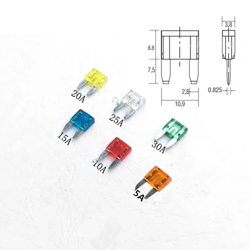 Universal 48PCS Car Mini Blade Fuse Set for Auto Car Truck Motorcycle SUV ATM Assorted 5A/10A/ 15A/20A/25A/30A Fuse Set