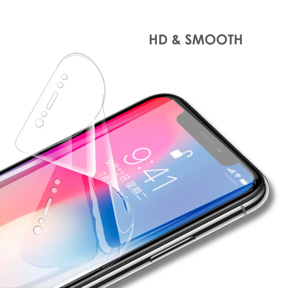 Защитная пленка для экрана с полным покрытием iPhone X 8 7 Plus защитная из мягкого ТПУ 6
