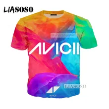 LIASOSO 3D принт для женщин и мужчин DJ Avicii Alesso Tim Bergling логотип футболка хип-хоп пуловер Harajuku короткий рукав X0352