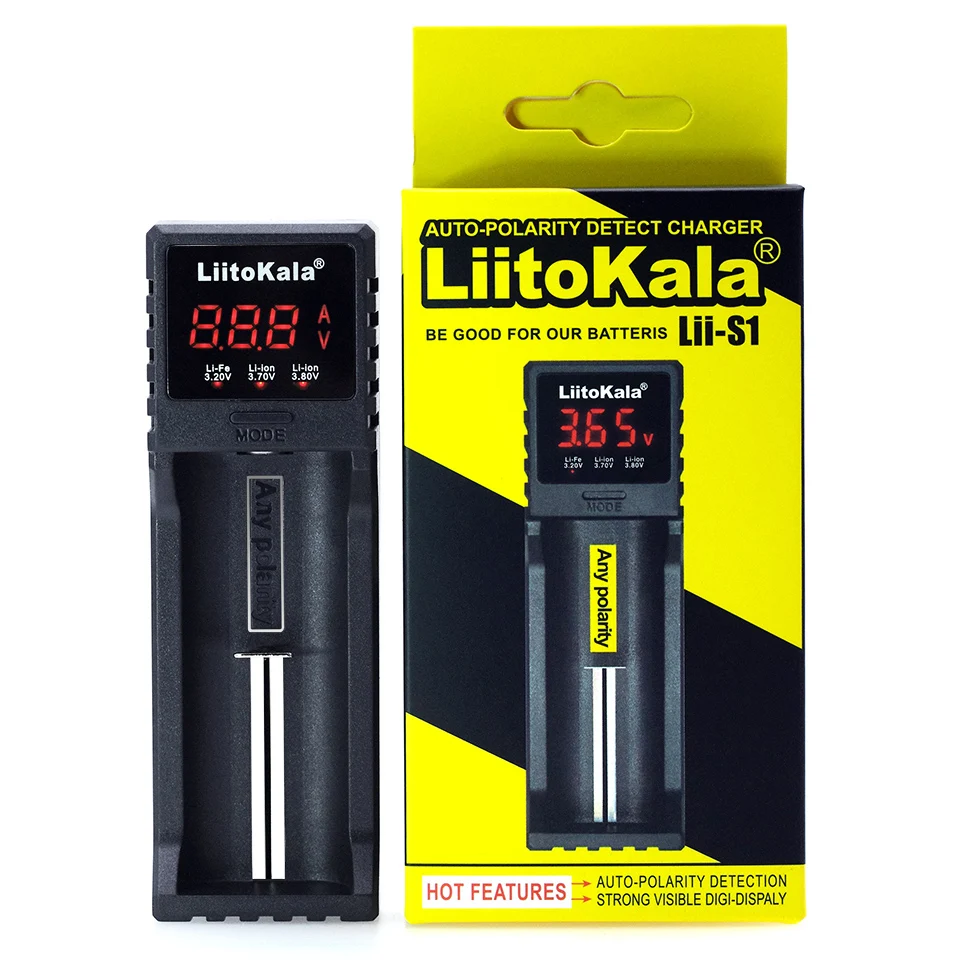 

Liitokala lii-S1 18650 Battery Charger for 26650 20700 18350 16340 14500 lifepo4 3.7 V Rechareable Battery Smart Charger