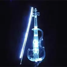 Кристаллическая акриловая скрипка Белая светодиодная электронная скрипка электроакустическая скрипка 4/4