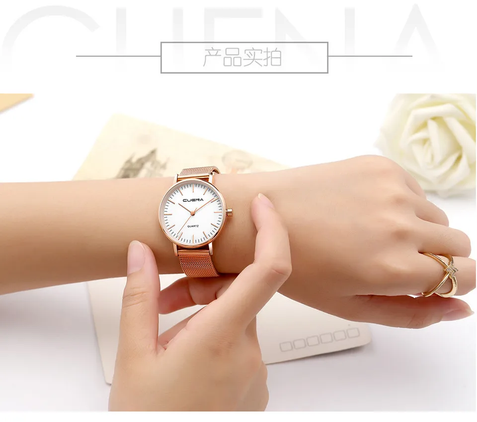 

Fashion Women Mesh Band Stainless Steel Analog Quartz Wrist Watch Bracelet relogio feminino woman watch 2018