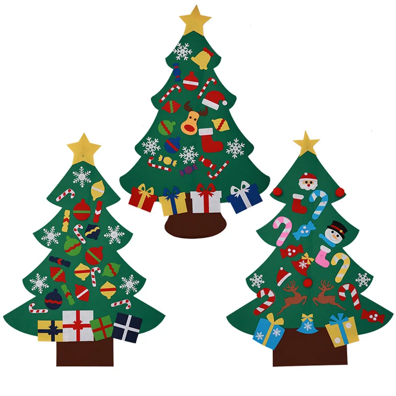 

DIY Christmas Tree Christmas Tree Wall Hanging New Year Christmas Decorations For Home Lovely Door Ornaments Children Gifts
