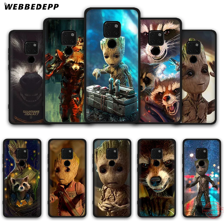 Мягкий чехол WEBBEDEPP Guardian Rocket енот Грут для Huawei Mate 30 10 20 Pro Lite Nova 2i 3 3i 4 5i 2 | Мобильные
