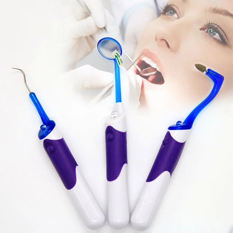 

3 in 1 Home Oral Dental Hygeine LED Professional Cleaning Tool Kits - Dental Mirror + Plaque Remove + Tooth Stain Eraser HS11