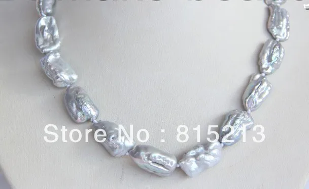 

ddh001810 stunning big 23mm baroque gray freshwater cultured pearl necklace h1299