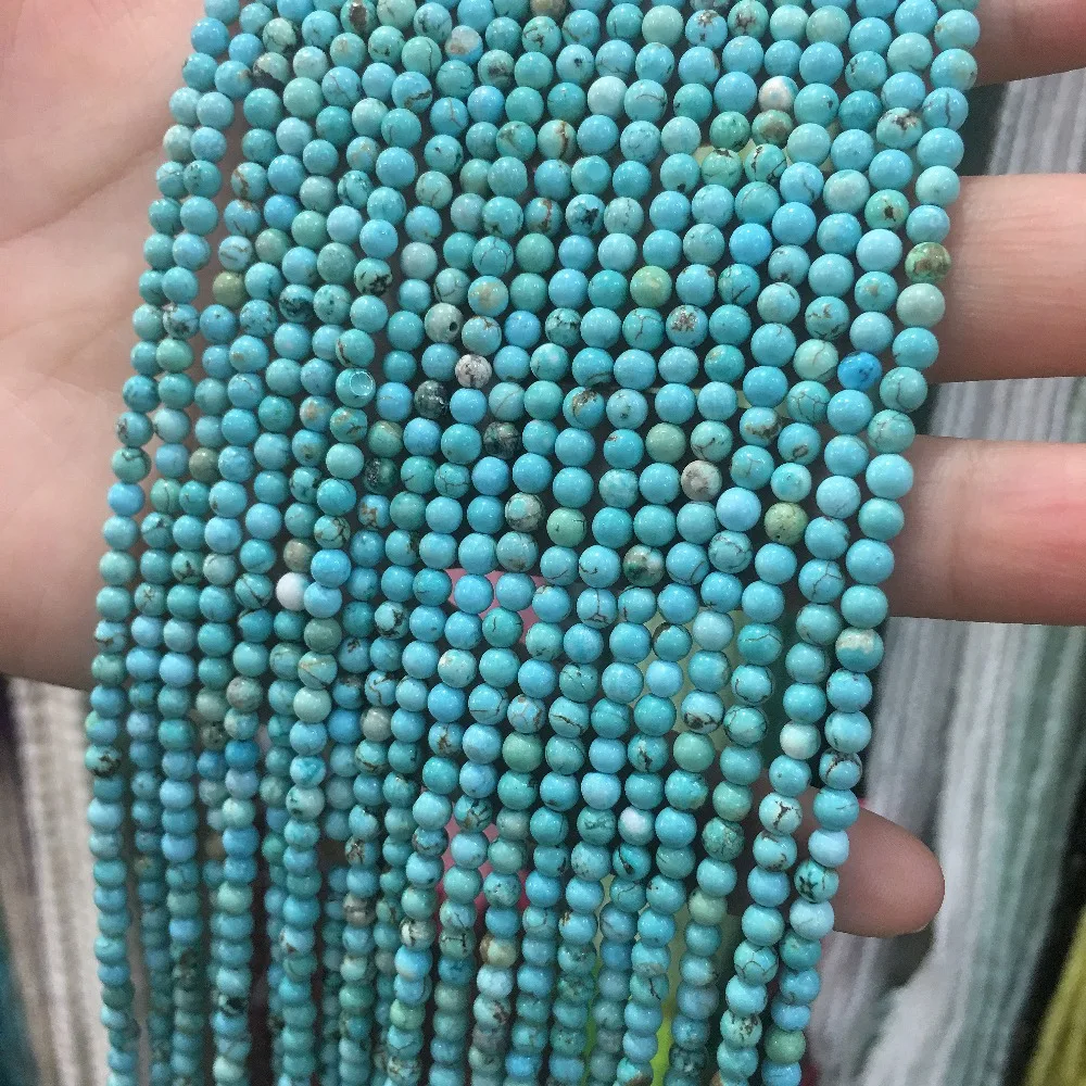 

Natural Stone Blue Natural Turquoises Small Beads 3mm Loose Beads for Jewelry Making Necklace DIY Bracelet