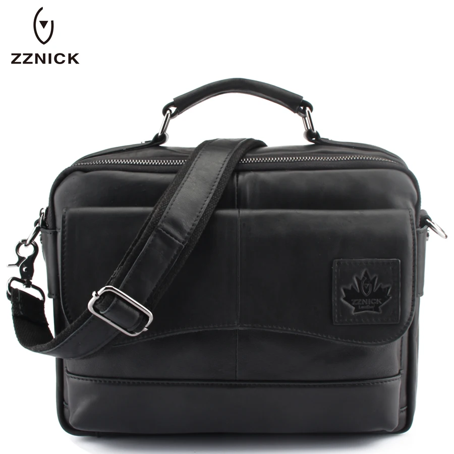 

ZZNICK Genuine leather men messenger bags business Leather laptop bag men bag men's briefcase Tote travel shoulder laptop bag