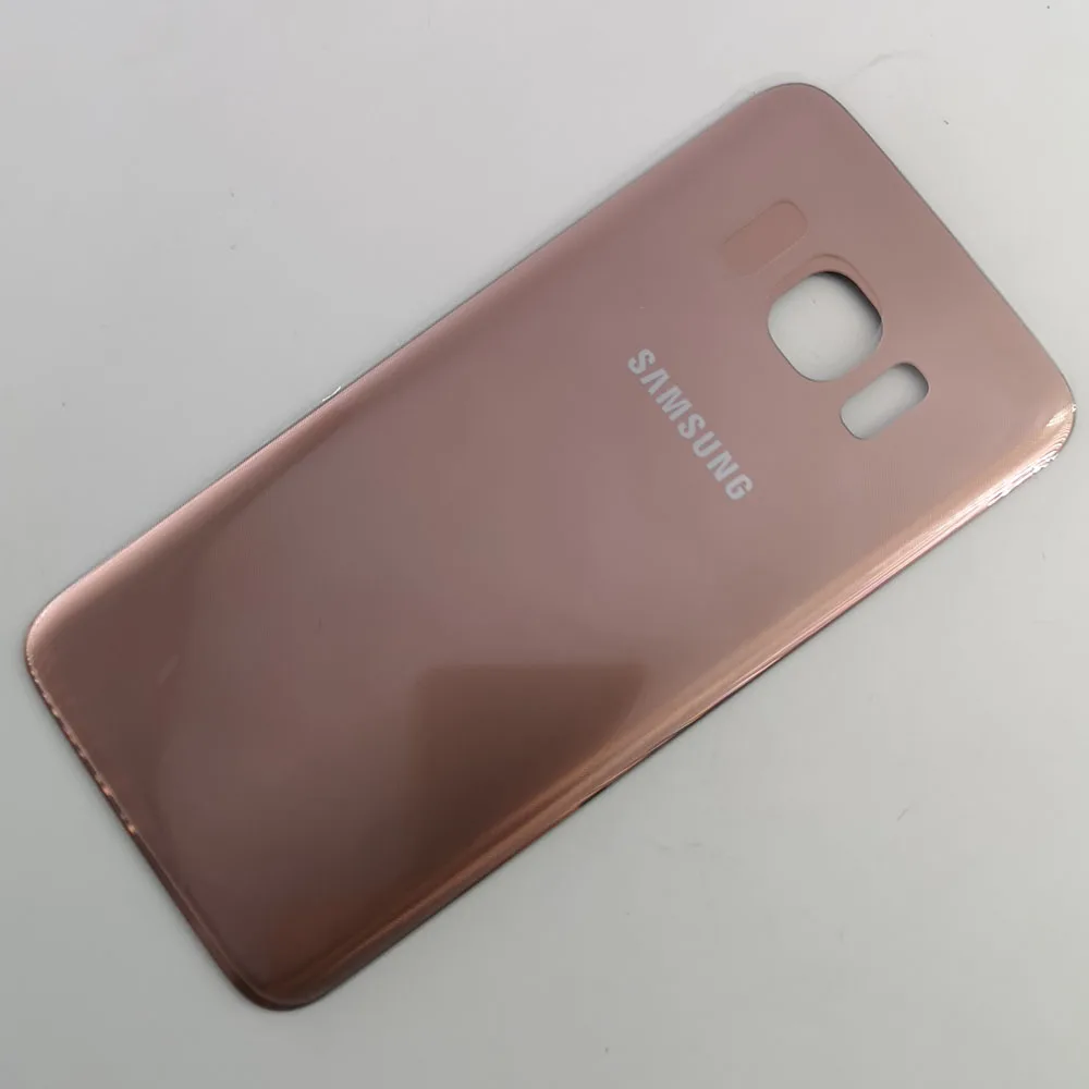 Для SAMSUNG Galaxy S7 G930F G9300 задняя Батарея крышка Дверь задняя 3D Стекло Корпус чехол на замену+ Защитная пленка Стикеры - Цвет: Розовый