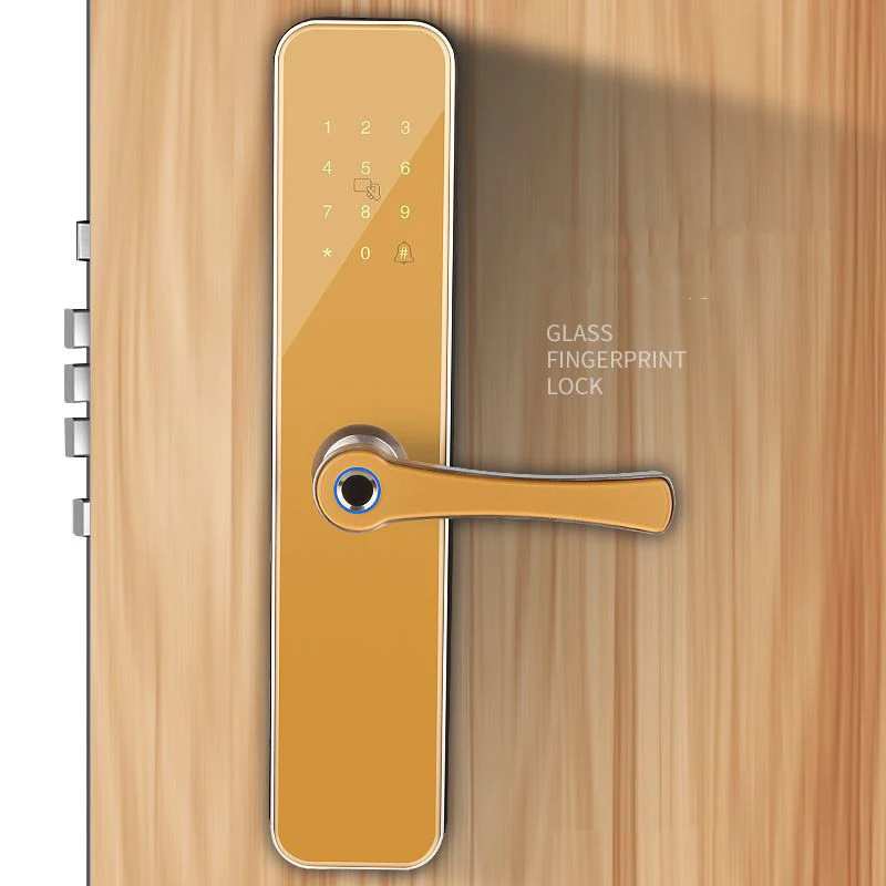 US $206.00 Smart Door Locks Biometric Glass Fingerprint Electronic Password Door Lock for Home Hotel Antitheft With Password Card Unlock