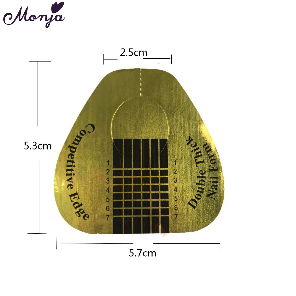 Monja 100 шт. золотистые подковообразные французские наклейки для наращивания