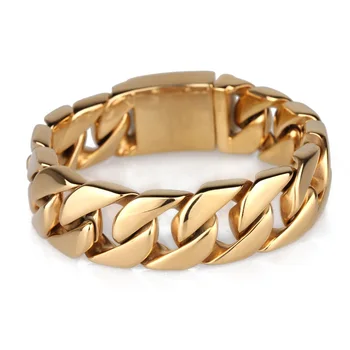 

Gold new Never fade stainless steel bracelet men 's jewelry Europe and the United States burst fashion bracelet
