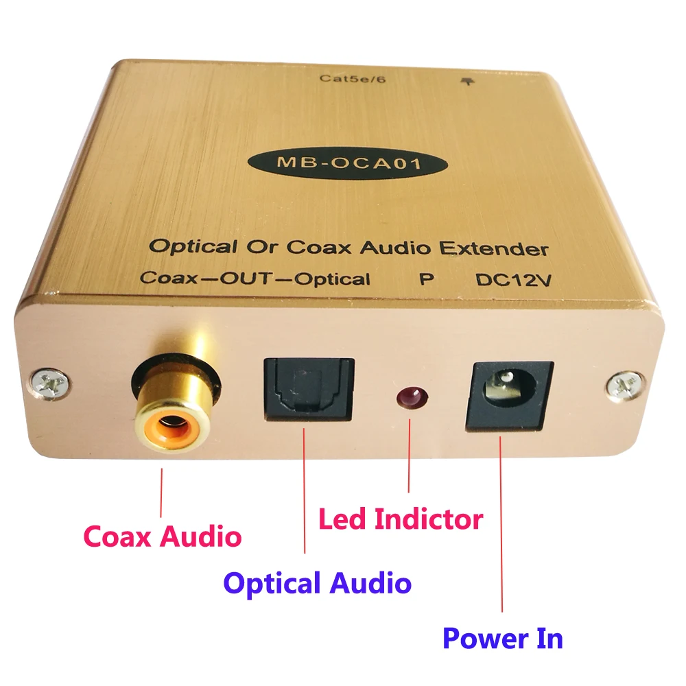 Цифровой оптический аудиоудлинитель для Cat5 адаптер без каких-либо затухание Cat5 Toslink аудиоудлинитель