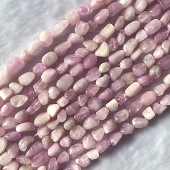

Natural Genuine Pink Purple Kunzite Nugget Free Form Fillet Irregular Pebble DIY Necklaces Bracelets Beads 15" 05950