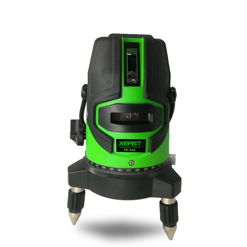 XEAST 5 линий зеленый лазерный измеритель уровня 360 градусов Открытый лазерный уровень инструмент
