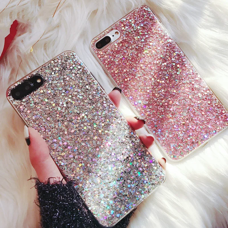 

2019 Silicone Phone Case For Huawei honor 8 8X 9 Lite 10 V10 Bling Epoxy Back Phone Cover For Huawei Nova 2 Plus 2S 3 3i Bags