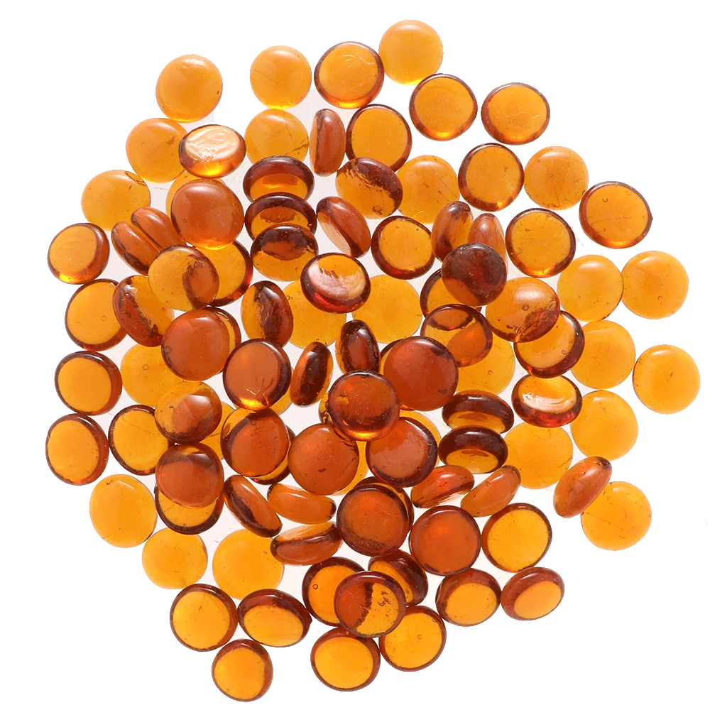 100Pcs Glass Stone Clear Marbles Fish Tank Pebbles Flat Bottom Round Top Features Florist Supplies
