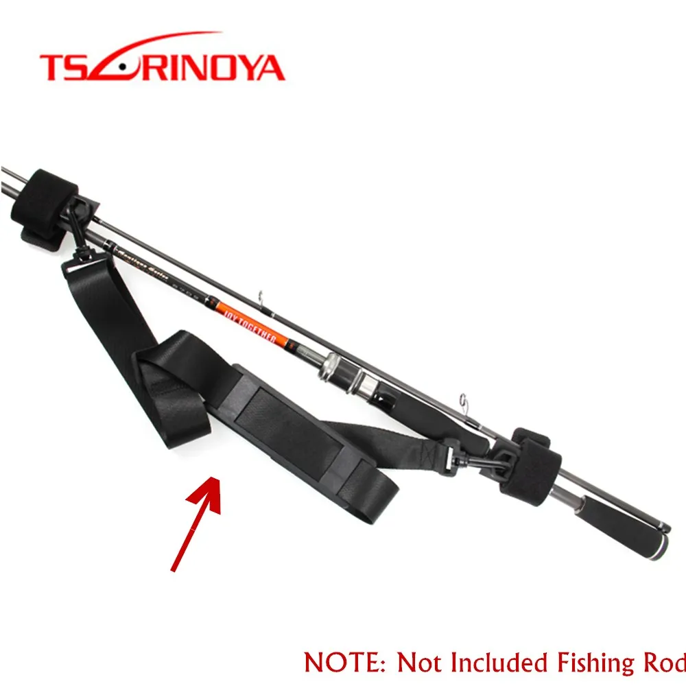 TSURINOYA 110cm Fishing Rod Carry Strap with Two Lure Rod Belts