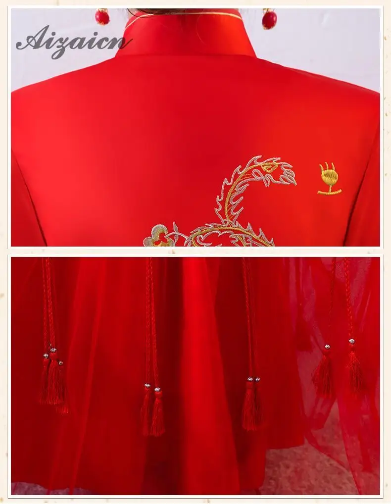 DE BODA rojo Qipao Формальные традиционные Чино satinado Vestido Cheongsam современный Восточный bata vestidos de fiesta Китай mucho