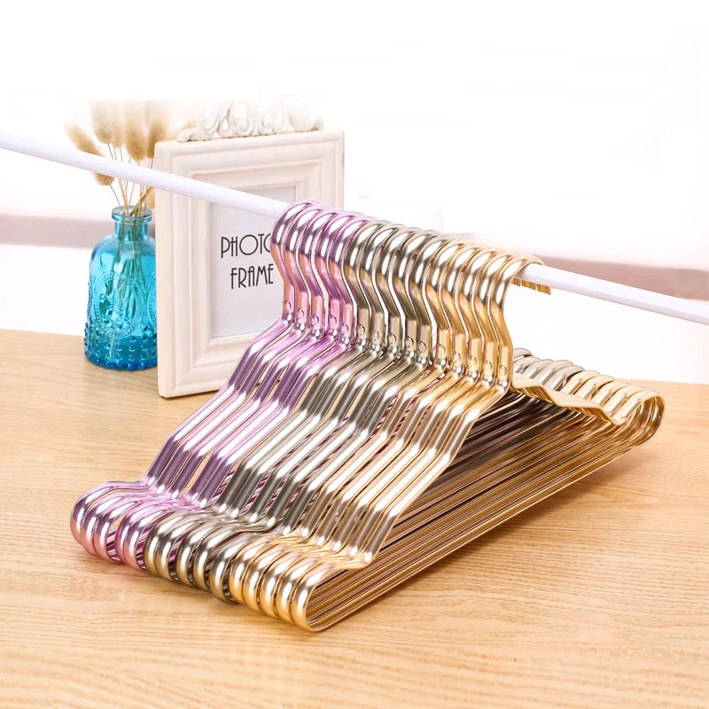 10pcs/lot 42cm Clothes Hanger Durable Antideformation Non-slip Aluminium Alloy Closet Adult Skirt Dress Towel Storage hangers