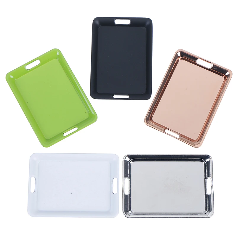 

1/12 Mini Metal Plate Simulation Tray Model Toys for Doll House Decoration Miniature Dollhouse Accessories 42*60mm