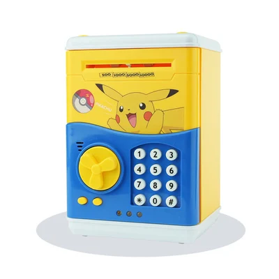 Large Piggy Bank ATM Bank Money Saving Box Kitty Password Box Minionselectro Safe Piggy Bank Smart Money Piggy Box Cat Coin Bank - Цвет: Pikachu