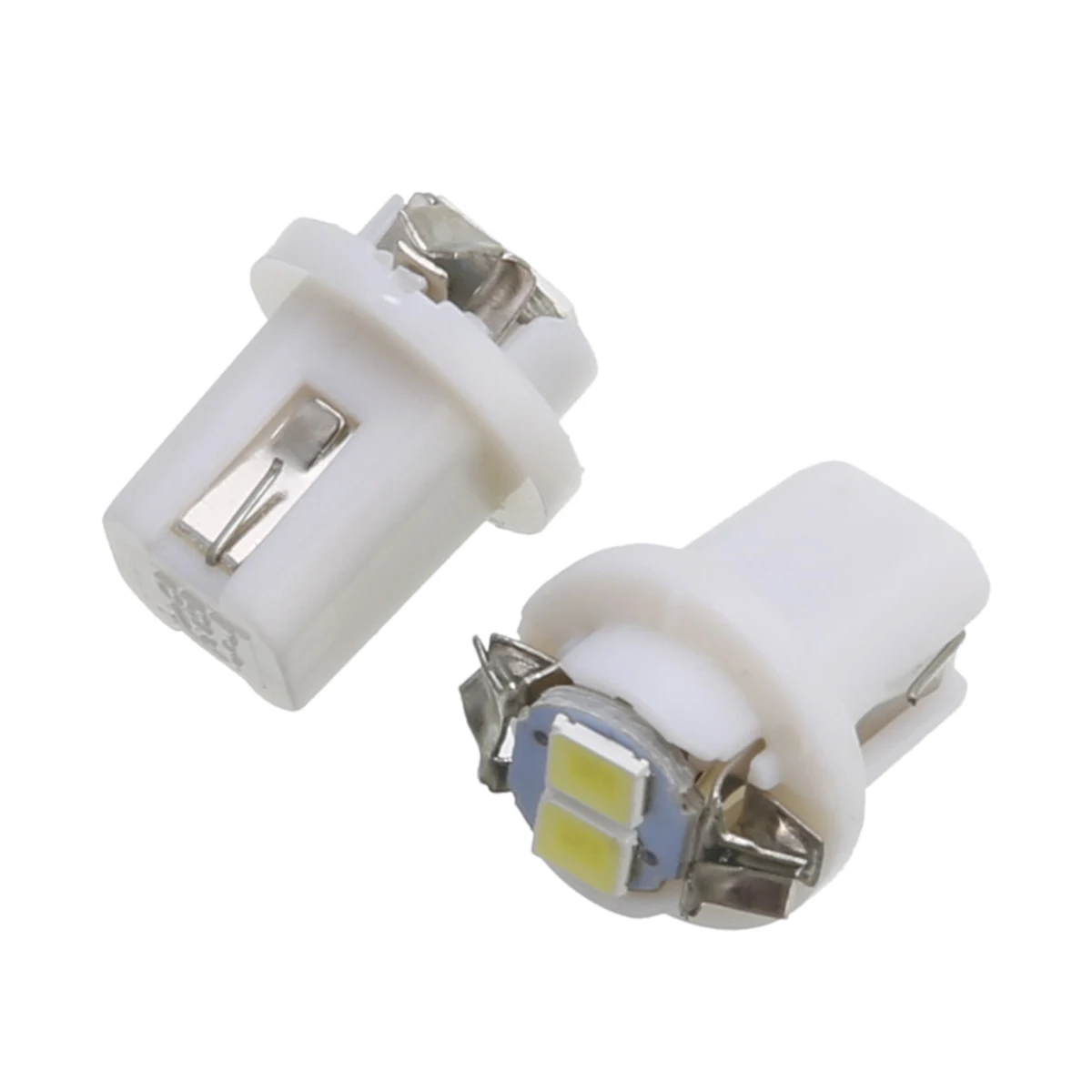 10pcs/set High Bright White T5 B8.5D 3528 2 LED Car Dash Gauge Cluster Instrument Panel Wedge Light Bulb Dashboard Lamp