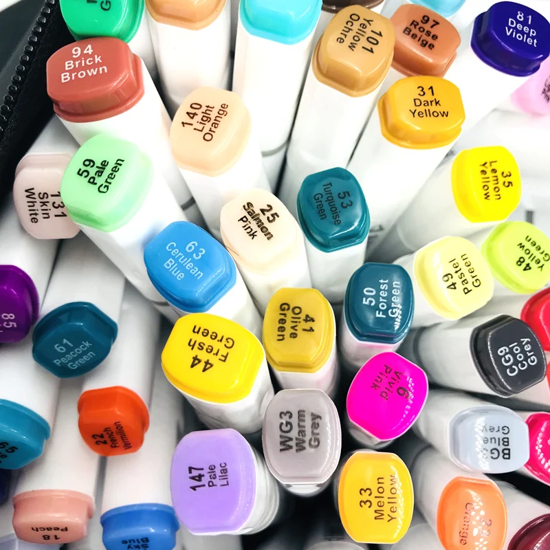 

TOUCHNEW 15Pcs Color Optional Art Marker Set Alcohol Based Sketch Markers Brush Pen For Drawing Manga Design Set Supplies