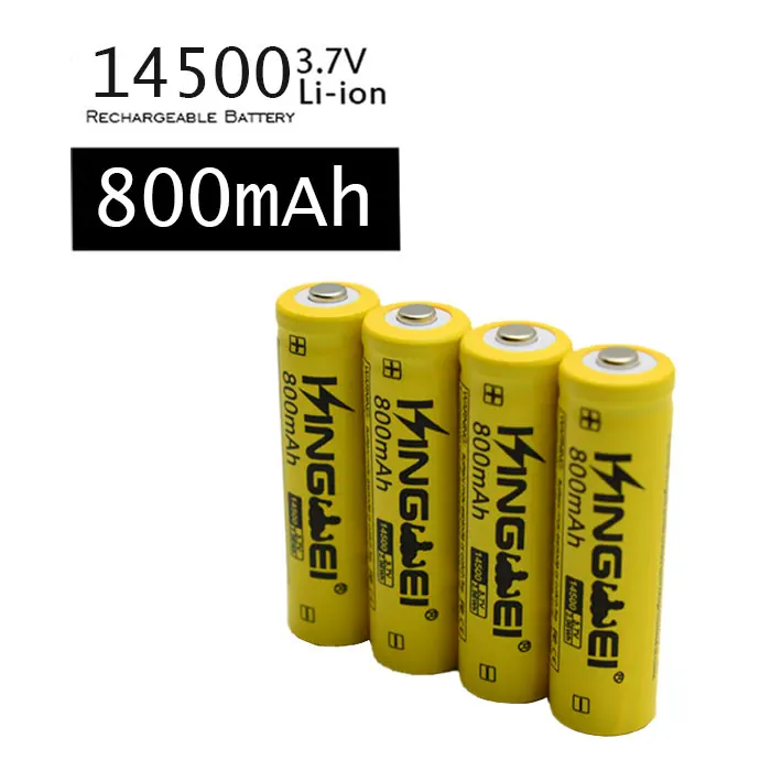10 шт. KingWei 14500 3,7 в 800 мАч литий-ионная аккумуляторная батарея для светодиодный фонарик