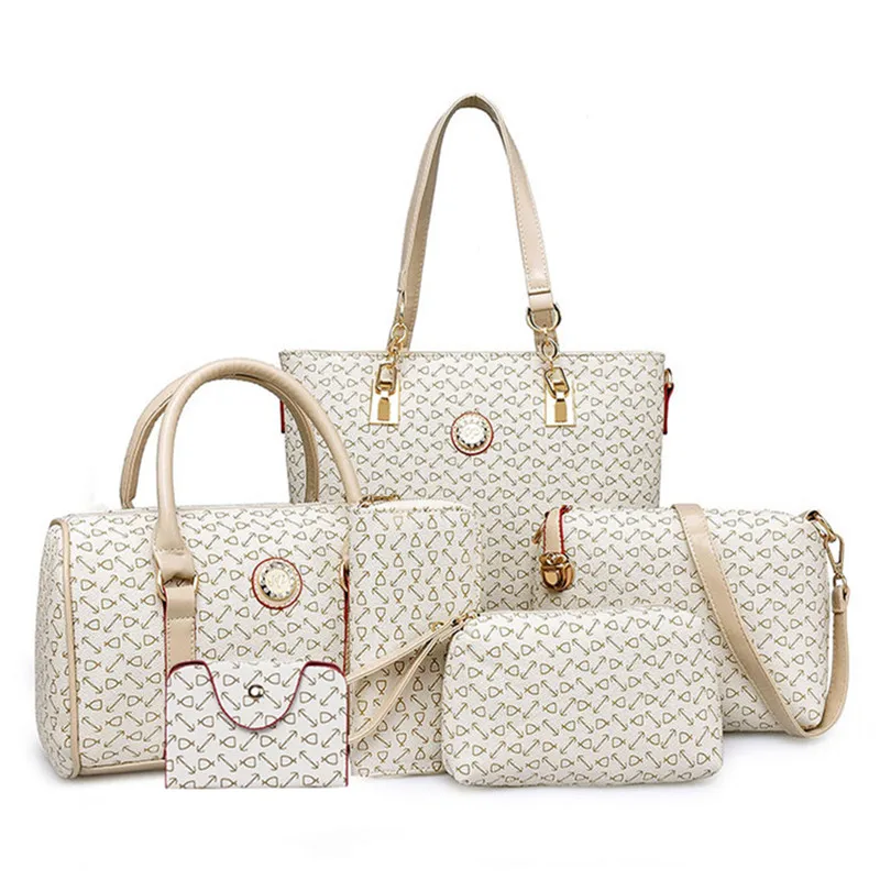 

2017 Real Direct Selling 6pcs/set Women Leather Bag Suit Handbags Brand Designers Ladies Shoulder Bags Tote Bolsa Feminina Sac