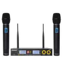 Freeboss-micrófono FB-U09 de doble vía 2, cápsula dinámica portátil de Metal, para iglesia, Karaoke, fiesta, DJ, escuela, UHF, inalámbrico