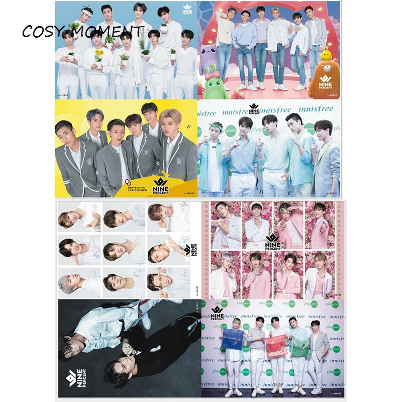 

COSY MOMENT 8pcs/set Idol Producer Nine Percent Posters HD Print White Nine Percent Embossed Poster Fans Collective Poster QT591