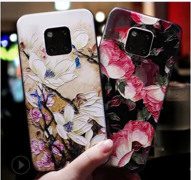 

Huawei Mate 20 pro Case silicone,3d relief luxury soft tpu Painted phone case for huawei mate 20 20 pro cover case fundas coque