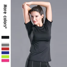 Горячая новинка быстросохнущие плотно облегающие пальто Женская футболка спортивная одежда для фитнеса топик для йоги Настольный Теннисный корт женская рубашка спортивный костюм