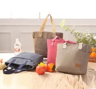 

Korean version of the new canvas insulation lunch bag zipper preservation lunch bag