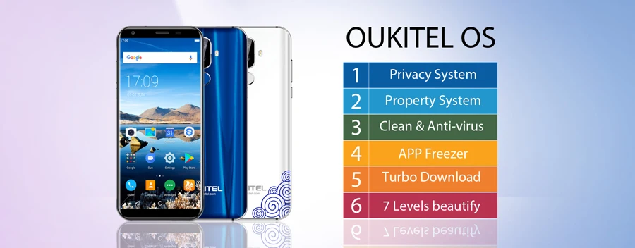 Oukitel K5 18:9 дисплей 5,7 ''HD Android 7,0 2 Гб ОЗУ 16 Гб ПЗУ MTK6737 четырехъядерный 13 МП 3 камеры 4000 мАч отпечаток пальца мобильный телефон