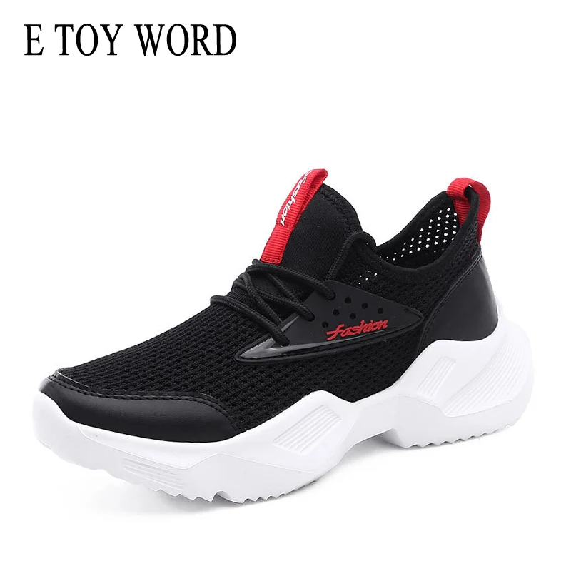 

E TOY WORD Women shoes 2019 autumn new black mesh shoes students wild sports casual small white shoes women's breathable sneaker