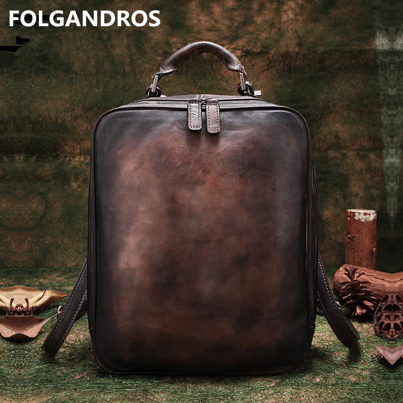 

Original Genuine Leather Backpack Women Handmade Vintage Shoulder Bag High Quality Backpack Brand Designer Top Handle Rucksack