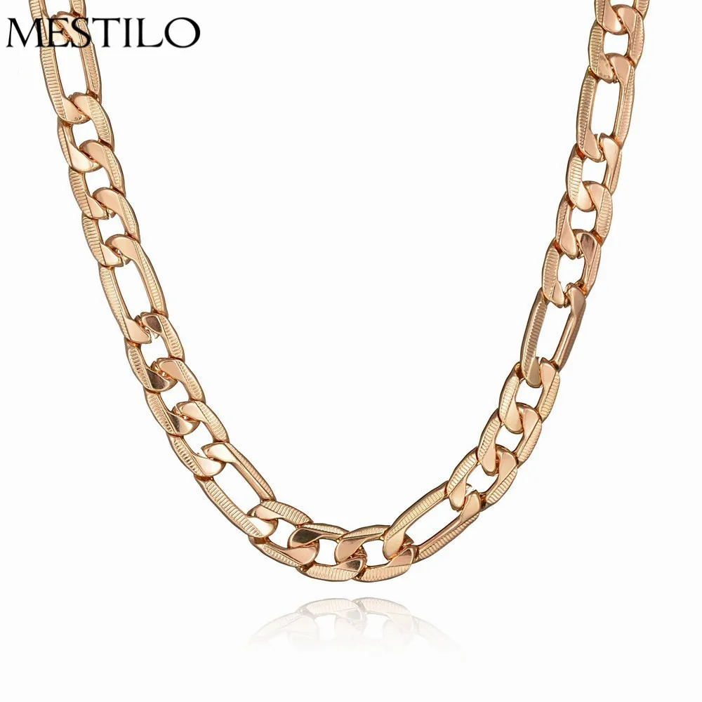 Hot Sale Cool Men's Yellow Gold Color Italy Figaro Chain Necklace 61CM