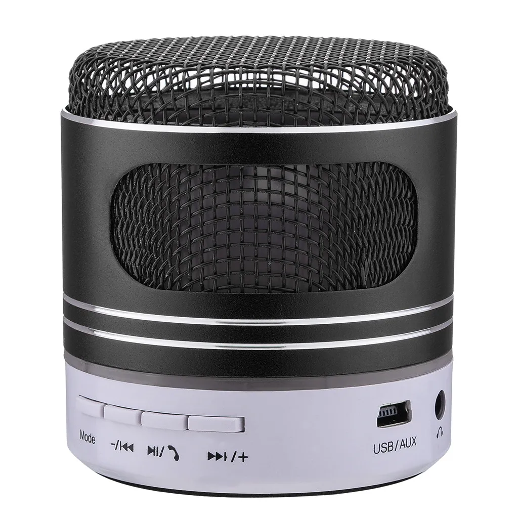 Портативный 3 Вт Hi-Fi динамик Мини Bluetooth динамик USB светодиодный светильник Беспроводная музыкальная шкатулка сабвуфер маленький Z517 - Цвет: Black