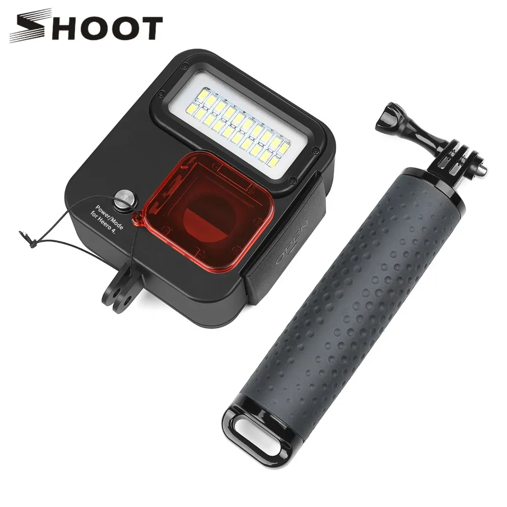 

SHOOT 1000LM Diving LED light Waterproof Case for GoPro Hero 7 6 5 Black 4 3+ Silver Action Camera With Accessory for Go Pro 7 6