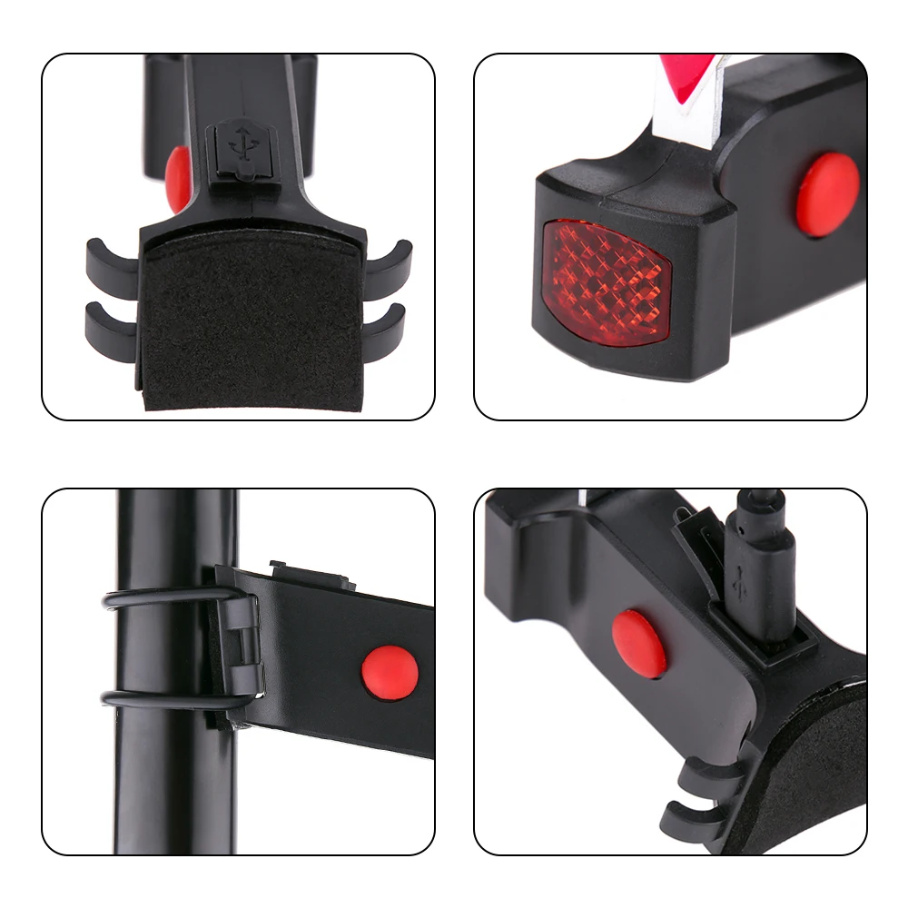 Discount 6 Mode Bike Light Cycling Bicycle Lights USB Rechargable IP63 Waterproof Taillight Warning Light for Mountain Road Bike Seatpost 3