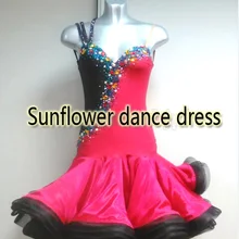 Новинка, платье для латинских танцев, бальное платье Румба Jive Chacha для Бальных и латиноамериканских танцев, платье для девочек, черный цвет