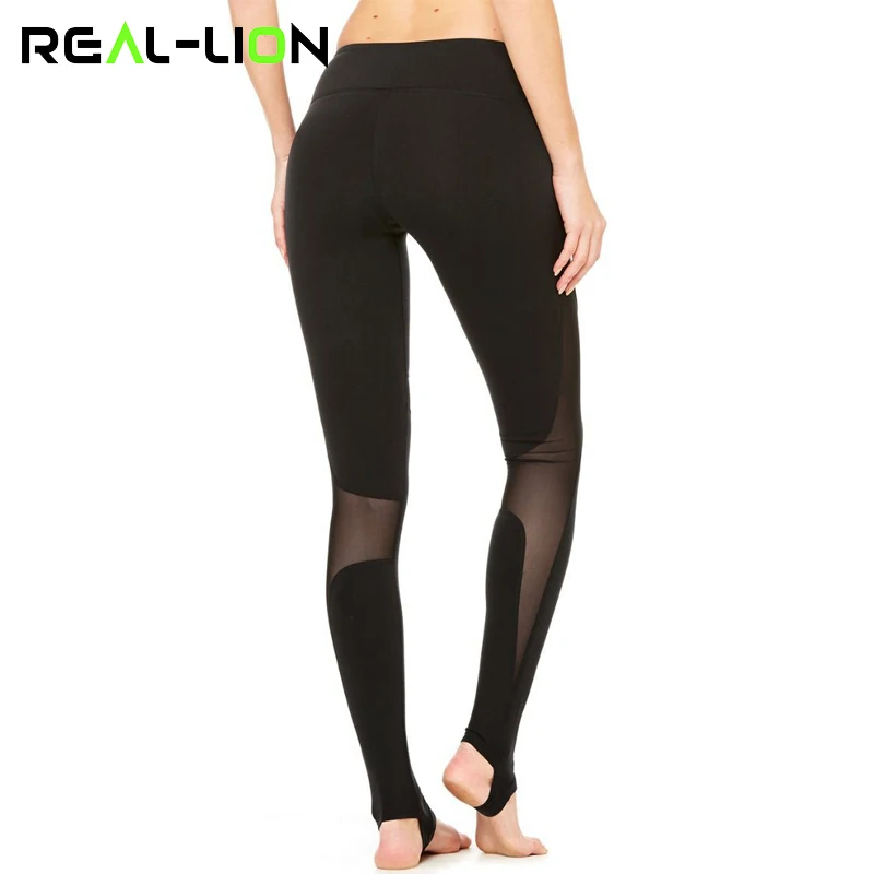 Reallion Mesh Patchwork Fitness Sport Leggings Leggins Women Pants