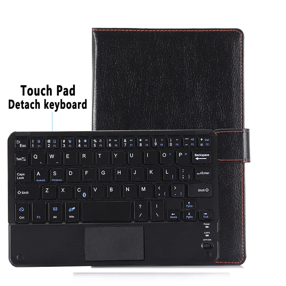 TouchPad Keyboard Case for Samsung Galaxy Tab3 Tab 3 8 8.0 SM-T310 SM-T311 T310 Pu Leather Cover Bl