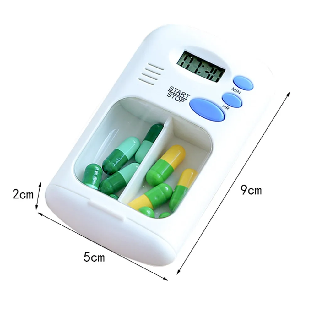 Портативный электронный лекарственный напоминание таймер таймера Будильник комплект путешествия медицина таблетки коробка