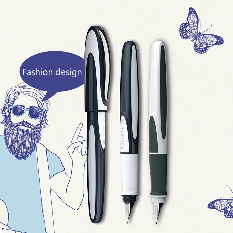 

Germany SCHNEIDER Double Nib Fountain Pen Fashion Sports Car Design Ink Pen 0.5mm Adult Student Practicing Writing Pen Suit