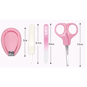 

4 Pcs Baby Manicure Set Plastic Stainless Steel Finger Toe Nail Clipper Scissor Cutter Kit Children Kids Nails Care Tool 669