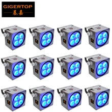 TIPTOP(12 шт./лот) Пульт дистанционного управления+ беспроводной+ светодиодный с питанием от аккумулятора 4X18 Вт RGBWA+ UV 6 в 1 светодиодный плоский Par свет Китай производитель