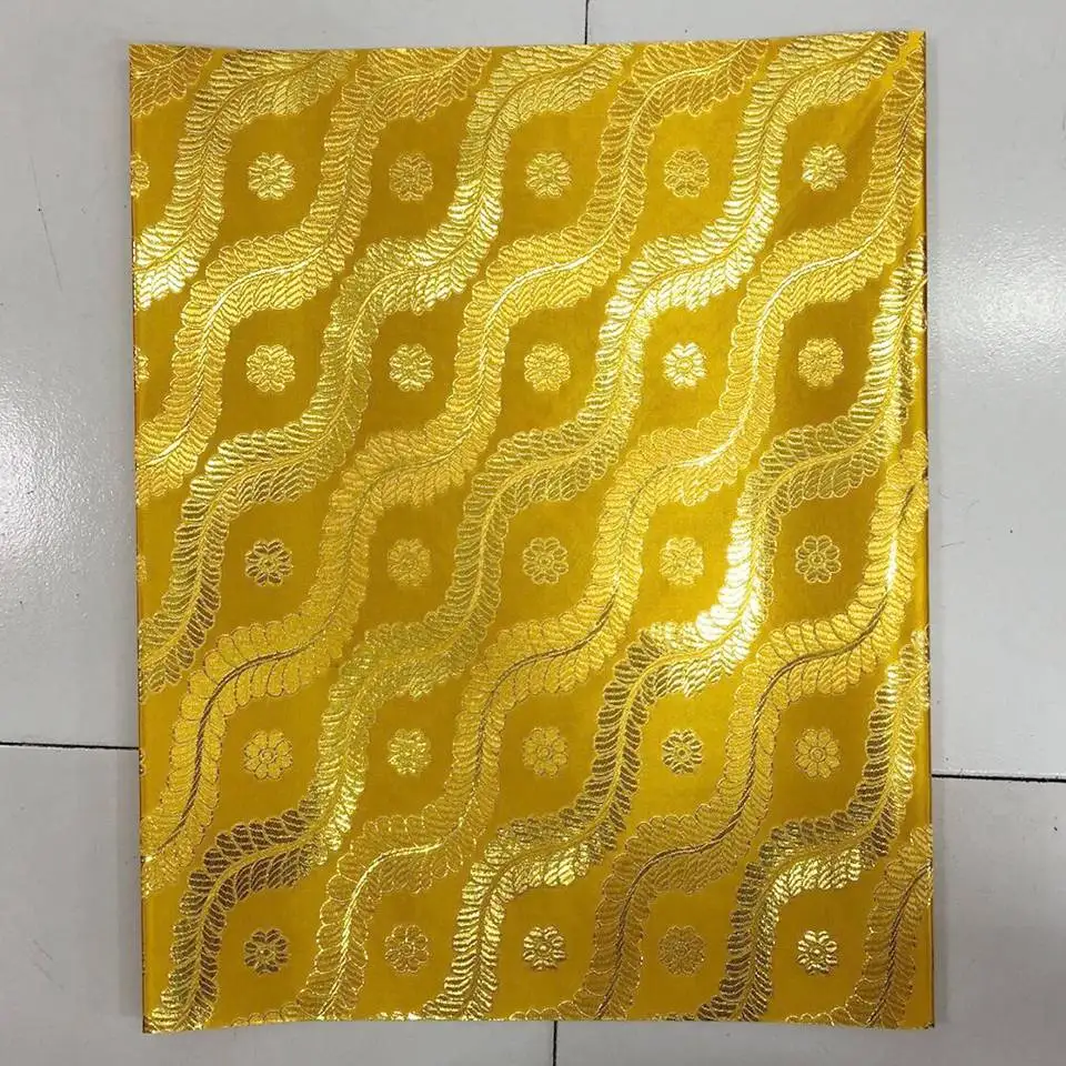 

Gold Nigerian Wedding Gele Fabric African head-gear Sego Gele&Ipele women head wrap For wedding Wearing LXL-36-8